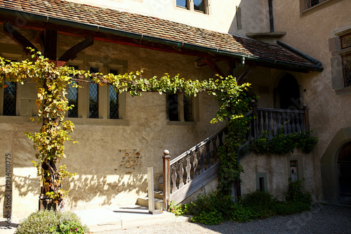 Stein am Rhein, Switzerland – September 11, 2023: Traditional Swiss architecture in Old Town