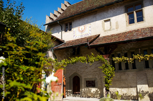 Stein am Rhein, Switzerland – September 11, 2023: Traditional Swiss architecture in Old Town