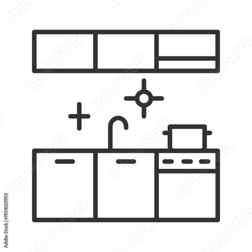 Kitchen hygiene icon in line design. kitchen clean sink hygiene cooking wash sanitation home on white background vector. Kitchen hygiene editable stroke icon