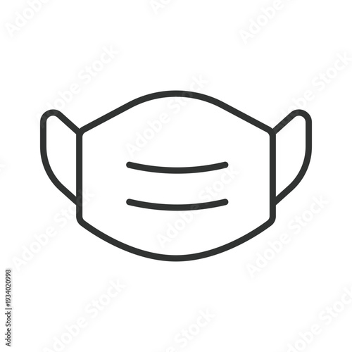 Medical mask icon in line design. mask protection hygiene respiratory safety health prevention virus on white background vector. Medical mask editable stroke icon
