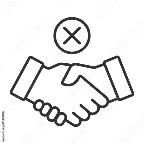 Keep distance handshake icon in line design. distance social safety hygiene prevention health on white background vector. Keep distance editable stroke icon