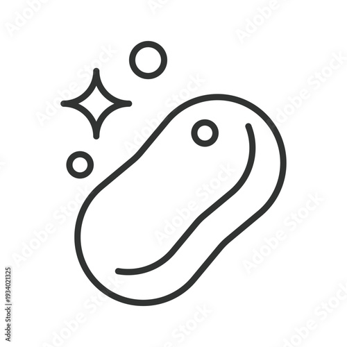 Soap bar icon in line design. soap hygiene clean wash sanitation bathroom foam on white background vector. Soap bar editable stroke icon