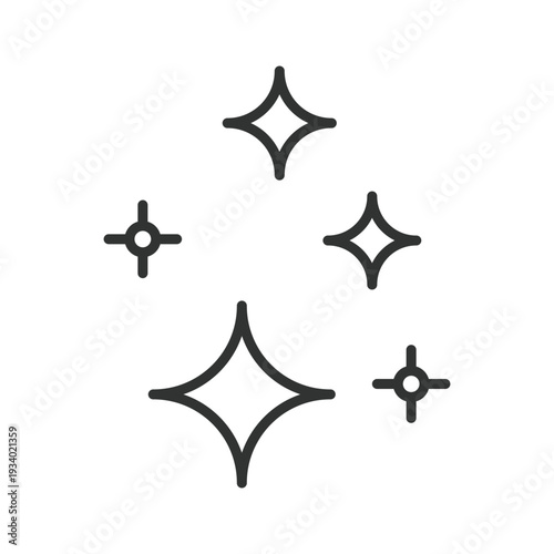 Purity sparkle icon in line design. purity clean hygiene shine sterilization fresh sanitation on white background vector. Purity editable stroke icon