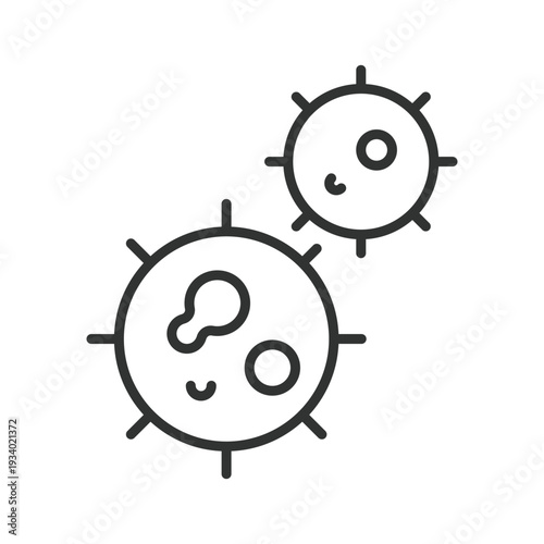 Microbes bacteria icon in line design. microbes bacteria virus hygiene infection germ prevention on white background vector. Microbes editable stroke icon