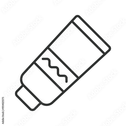 Toothpaste tube icon in line design. toothpaste dental hygiene clean oral care health on white background vector. Toothpaste editable stroke icon