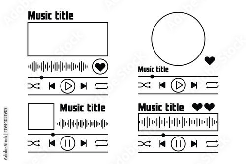 Music Player Interface Elements Set