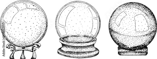 Mystical witch kit collection. Hand drawn engraving art with occult symbols. Perfect for modern witchcraft, tarot and esoteric designs. Boho, vintage magic vibe	
