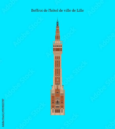 Beffroi de l'hôtel de ville de Lille, France