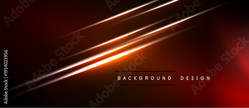 Dark background features bright orange lines. Minimalist design with gradient effect. Text reads background design. Modern aesthetic.
