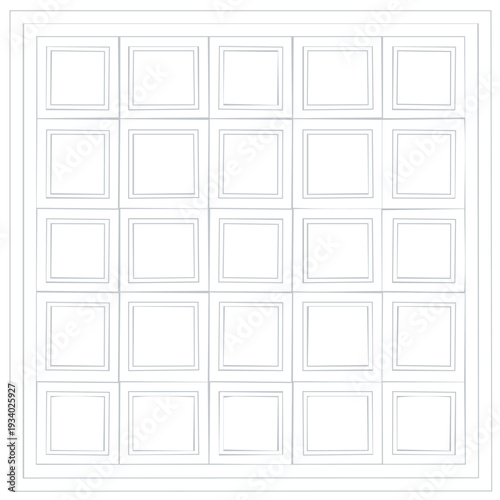 Geometric grid pattern of nested squares on white background