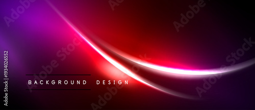 Abstract vibrant background. Smooth gradients blend purple, red, silver tones. Modern design evokes energy, motion, luxury.