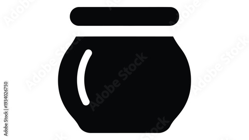 Nut storage jar solid icon with airtight container concept for storing nuts and dry snacks minimal black silhouette design
