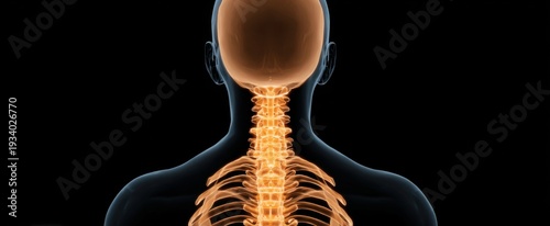 Wallpaper Mural 3d rendering of a human neck muscles and cervical spine in a medical mri scan Torontodigital.ca