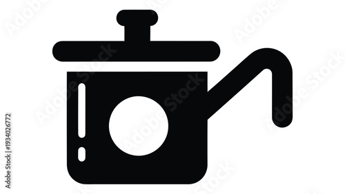 Oil Filter Can kitchen oil storage container used cooking oil strainer pot grease keeper icon black silhouette design