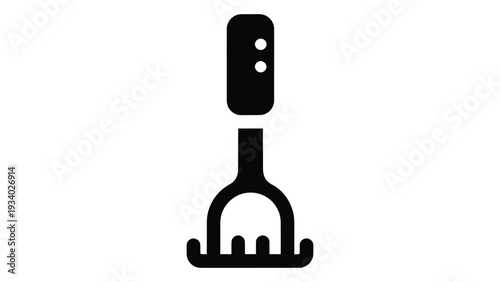 Potato Masher Tool kitchen utensil manual food masher vegetable crusher cooking accessory cookware icon black silhouette design