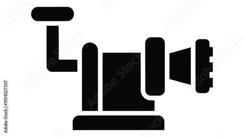 Vegetable Spiralizer manual slicer kitchen tool spiral cutter vegetable shredder healthy cooking appliance utensil icon vector black silhouette design