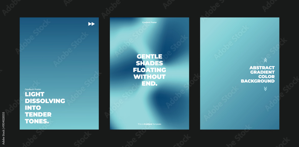 Fototapeta premium Modern Gradient Background Template Set with Bold Aesthetic Typography for Poster Cover and Flyer Design