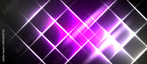 Bright purple light streaks form diamond pattern. Dark background emphasizes glowing lines, creating abstract visual effect.