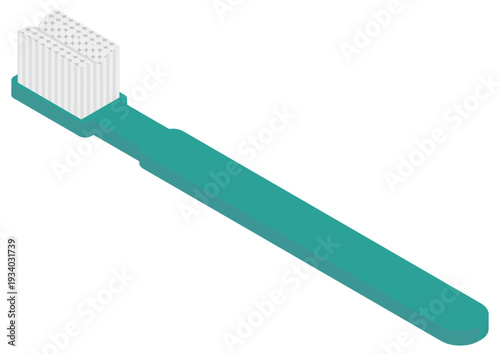 アイソメトリックな歯科矯正用歯ブラシのイラスト