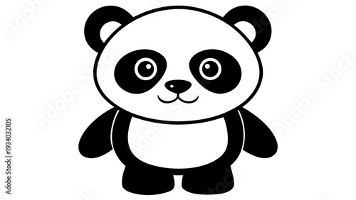 Cute panda bear with big eyes and sweet expression