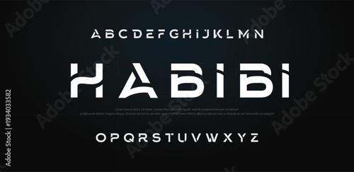 Modern abstract creative alphabet letters font logo. Typography abstract italic bold fonts technology, future, sport, movie brand and logos. vector
