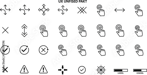 Modern UX icons for user interface design and navigation