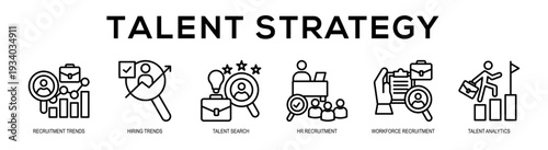 Talent Strategy web banner illustration concept