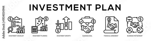 Investment Plan web banner illustration concept