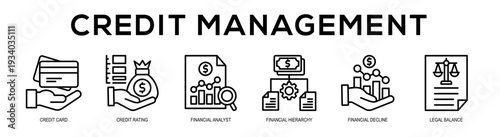 Credit Management web banner illustration concept