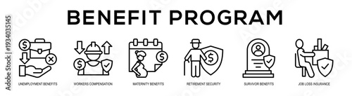 Benefit Program web banner illustration concept