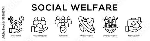 Social Welfare web banner illustration concept