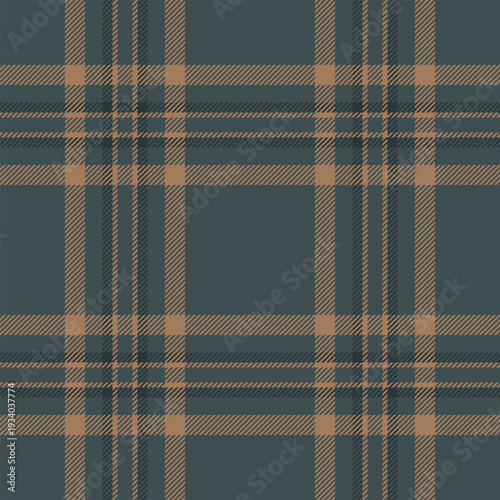 Serene seamless texture tartan, vogue background fabric check. Anniversary vector textile plaid pattern in pastel and orange colors.