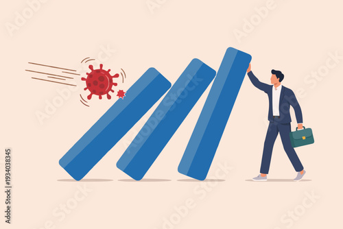 Business Man Stopping Blocks