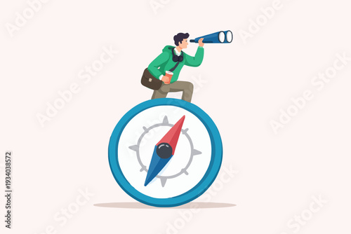 Man Looking Through Binoculars