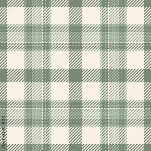 Worn textile fabric background, faded pattern texture plaid. Pure vector tartan seamless check in pastel and linen colors.