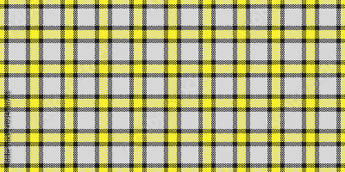 Linen textile pattern fabric, mixed tartan background seamless. Layer texture plaid vector check in light gray and yellow colors.