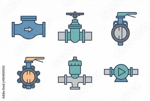 Detailed collection of various pipe valves showcasing distinct mechanisms and designs for fluid control and management, emphasizing technical innovation and engineering precision