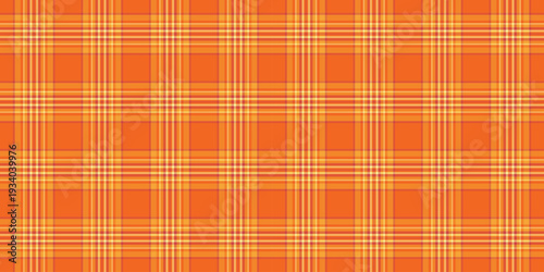 Content texture fabric background, gentle plaid vector pattern. Lumberjack check seamless textile tartan in orange and red colors.