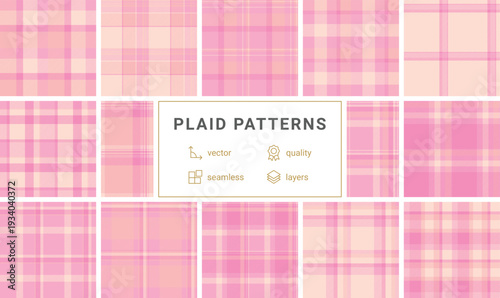 Plaid bundle built for product mockups. Home textiles tartan backgrounds enhance presentation. Vector clarity supports realism.