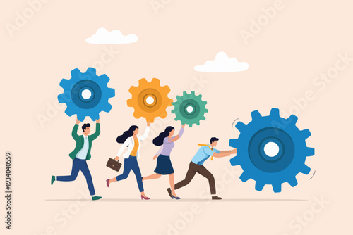 Teamwork and Progress Concept