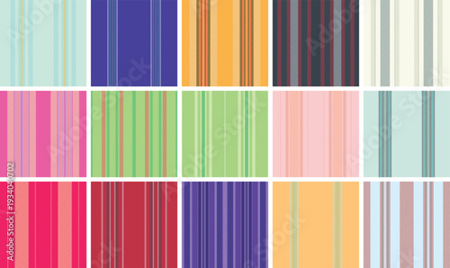 Striped pack created for commercial winter designers. Ready-to-use lines patterns save production time. Vector quality meets standards.
