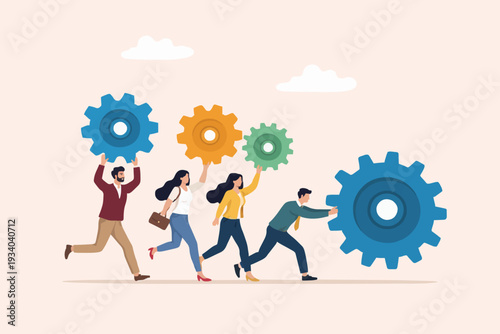 Teamwork and Progress Concept