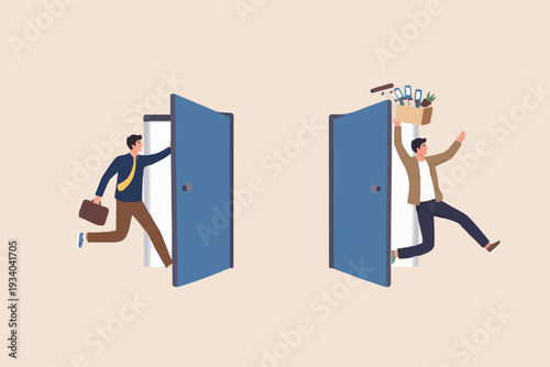 People Going Through Doors