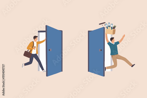 People Going Through Doors