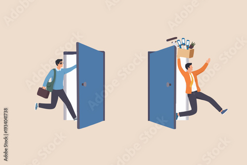 People Going Through Doors