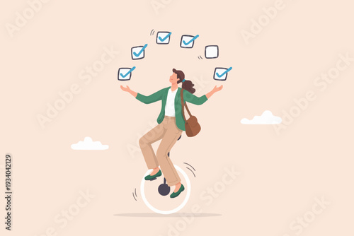 Woman Balancing Tasks