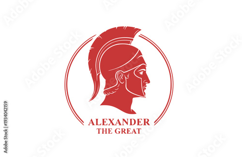Alexander the Great Profile Silhouette, Ancient History Vector Sticker, Macedonian King and Military Leader Icon