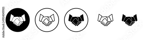 Handshake icon vector. business handshake sign and symbol. contact agreement