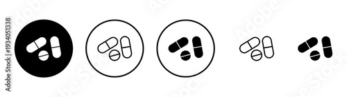 Pills icon vector. capsule icon. Drug sign and symbol