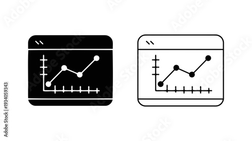 A browser window displaying a line graph with data points, illustrating online analytics or financial trends.